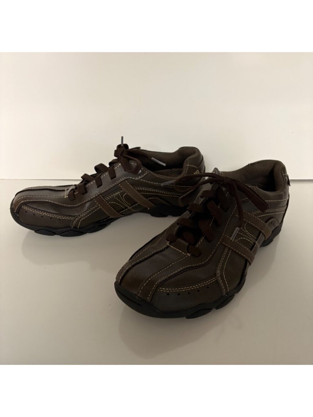 Skechers Mens Brown Leather Casual Lace-Up Shoes Size 9 SN64276 Diameter Murilo